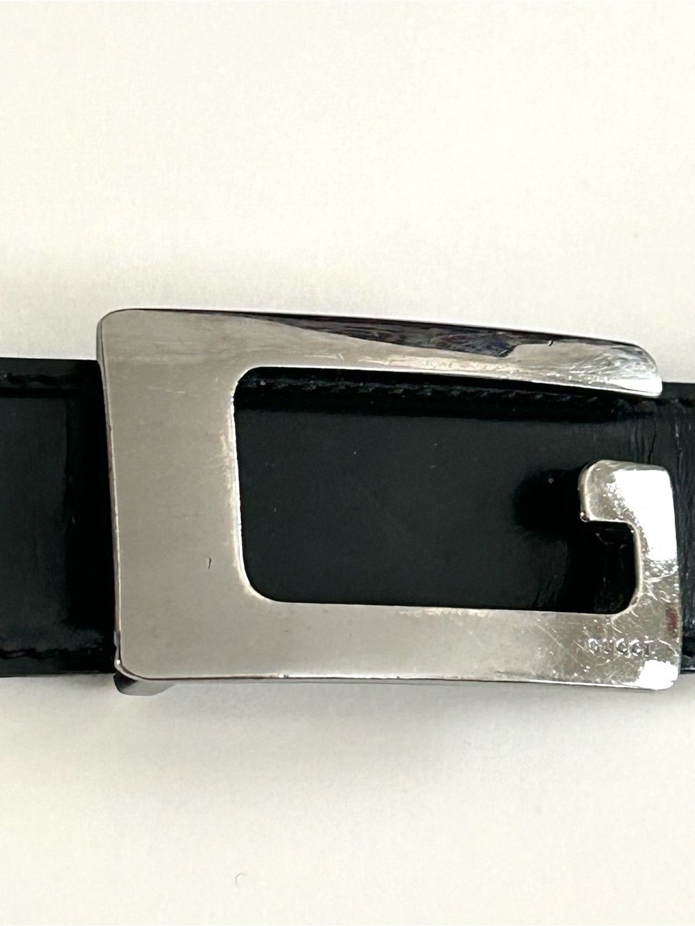 Gucci Square G Logo Buckle Leather Belt Black - Size 38 - Mens - Picture 3 of 11
